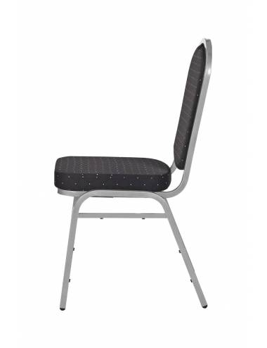 Chaise empilable Brighton noir - structure grise