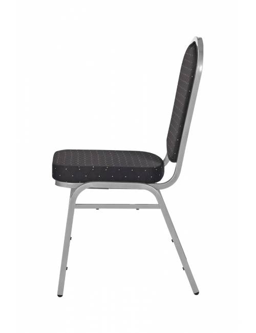 Chaise empilable Brighton noir - structure grise