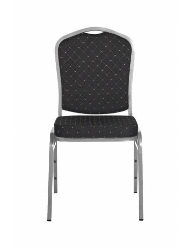 Chaise empilable Brighton noir - structure grise