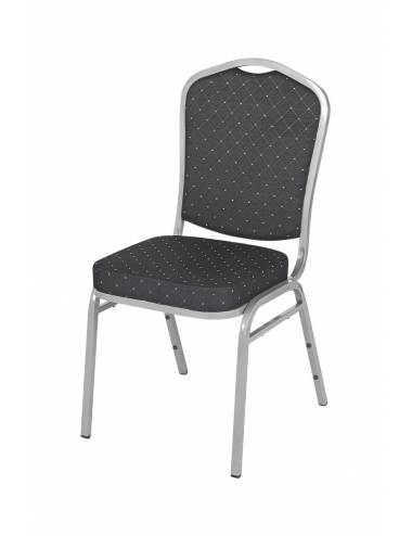 Chaise empilable Brighton noir - structure grise