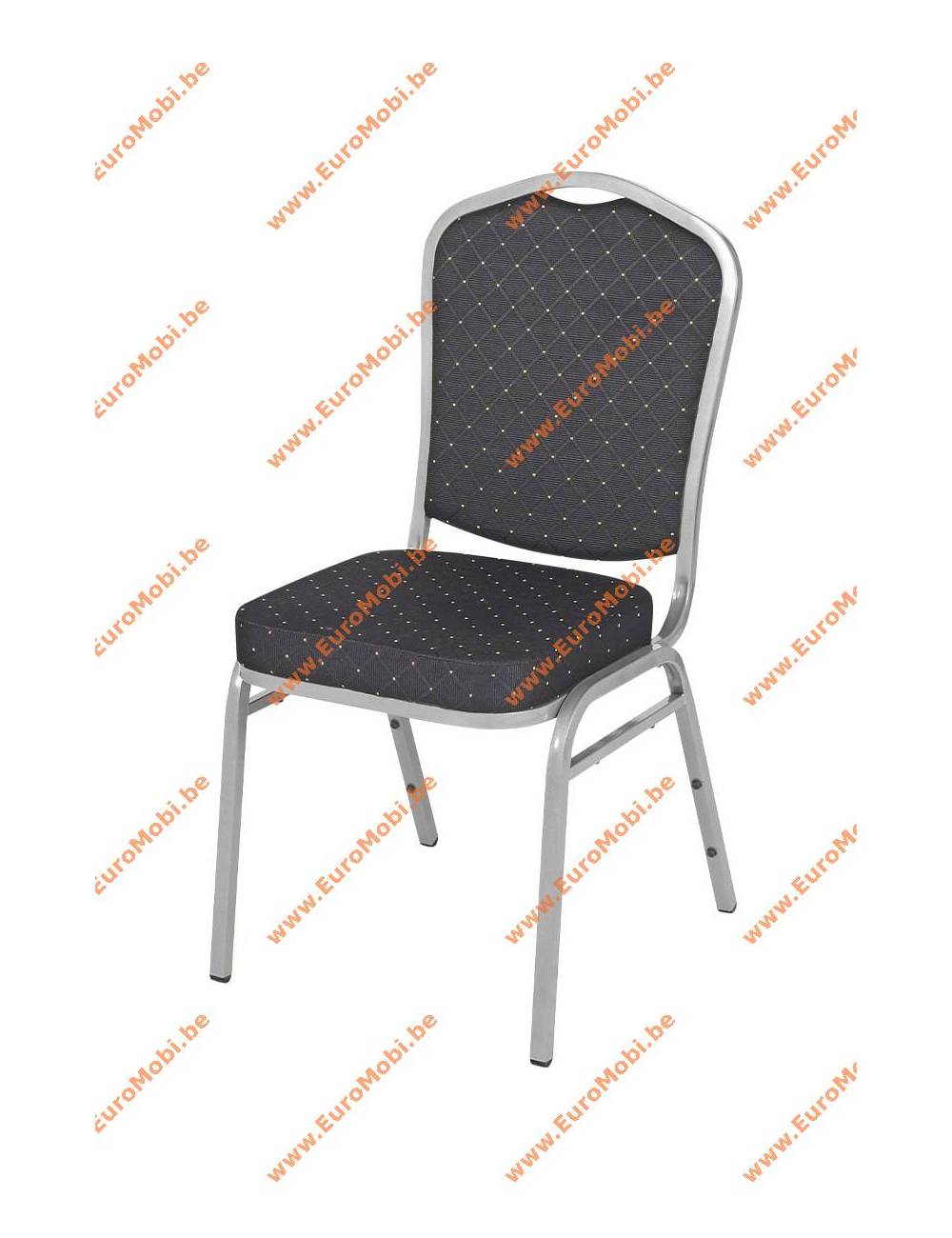 Brighton stackable chair in black with grey frame