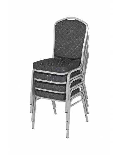 Chaise empilable Brighton noir - structure grise