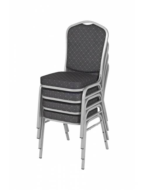Chaise empilable Brighton noir - structure grise