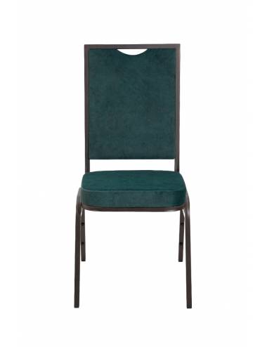 Chaise empilable Cambridge - velours vert
