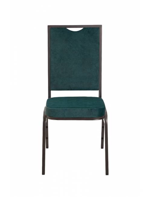 Chaise empilable Cambridge - velours vert
