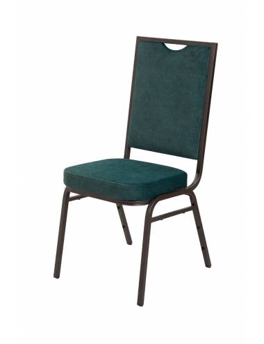 Chaise empilable Cambridge - velours vert