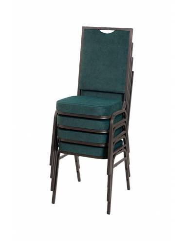 Chaise empilable Cambridge - velours vert