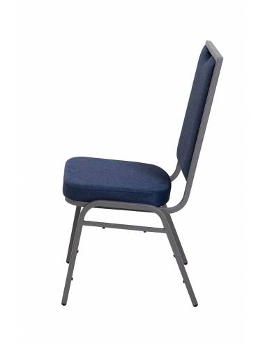 Chaise empilable Cambridge - velours bleu