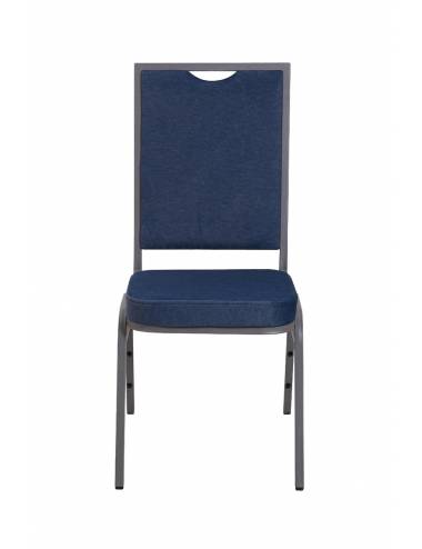 Chaise empilable Cambridge - velours bleu