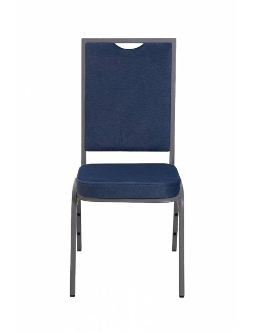 Chaise empilable Cambridge - velours bleu