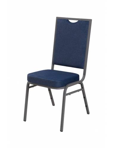 Chaise empilable Cambridge - velours bleu