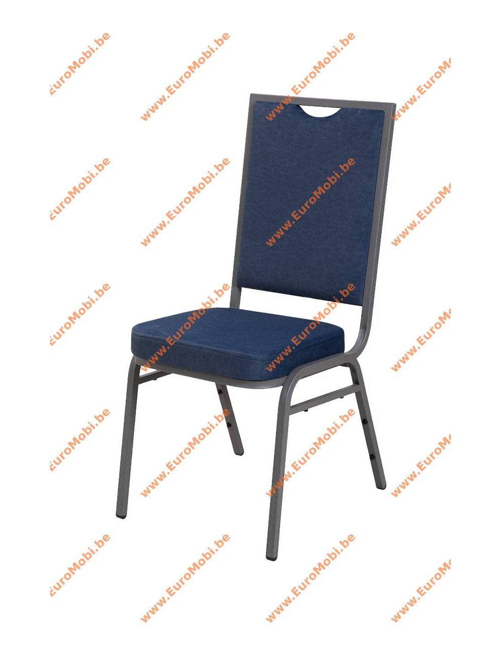 Chaise empilable Cambridge - velours bleu