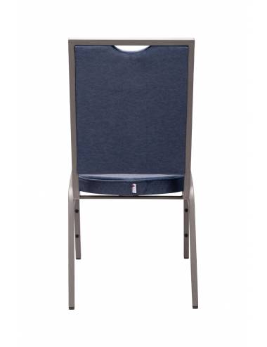 Chaise empilable Cambridge - velours bleu