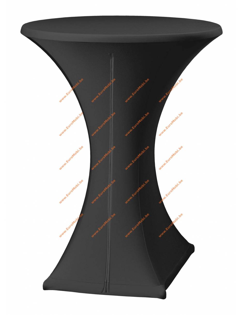 Cairo stretch black tablecloth - zipper - Ø80-85cm