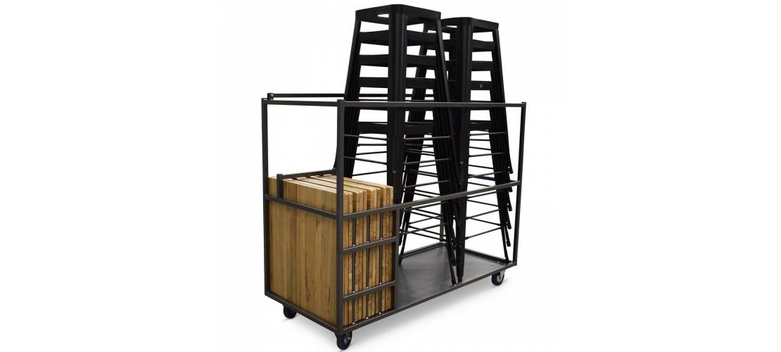 Chariot pour tables de terrasse